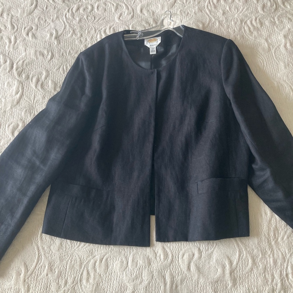 Talbots Irish Linen black jacket